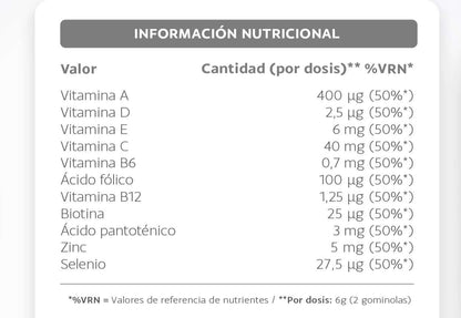 Contenidos Multivitaminas mujer